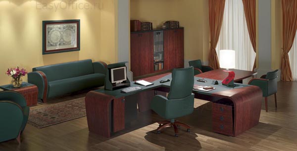 Стол для руководителя вид на рабочее место Minos