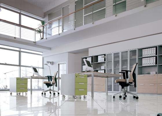 Дизайн офиса Quadra Evolution оливкового цвета
