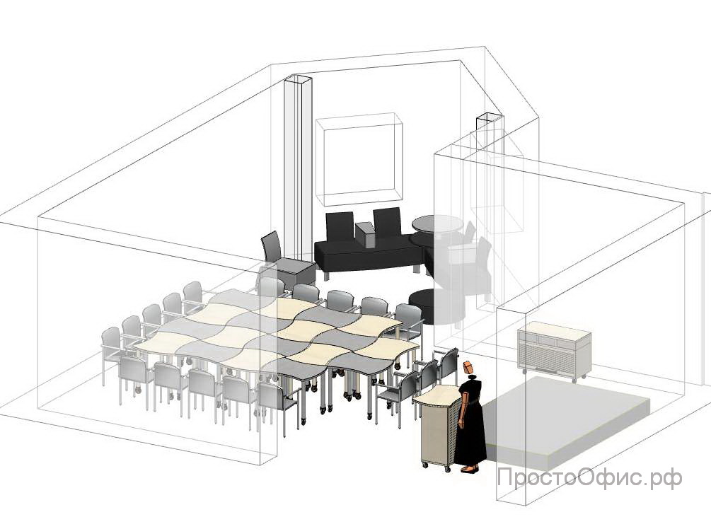 Дизайн проект офиса - Конференц-зал учебного центра тренинговой компании, г. Санкт-Петербург